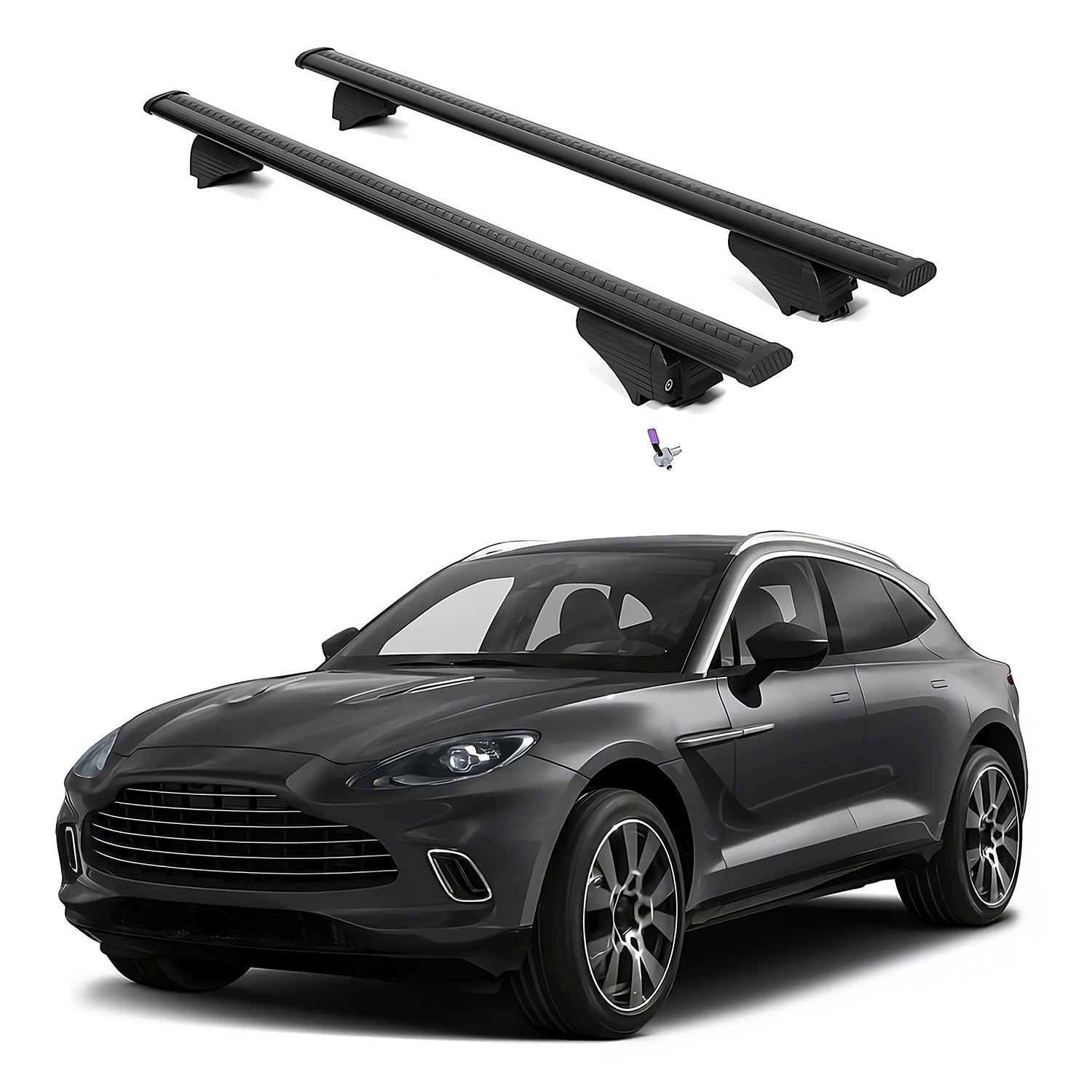 ERKUL Roofrack Cross Bars for Aston Martin DBX 2021-2025 with Flush Rails Black