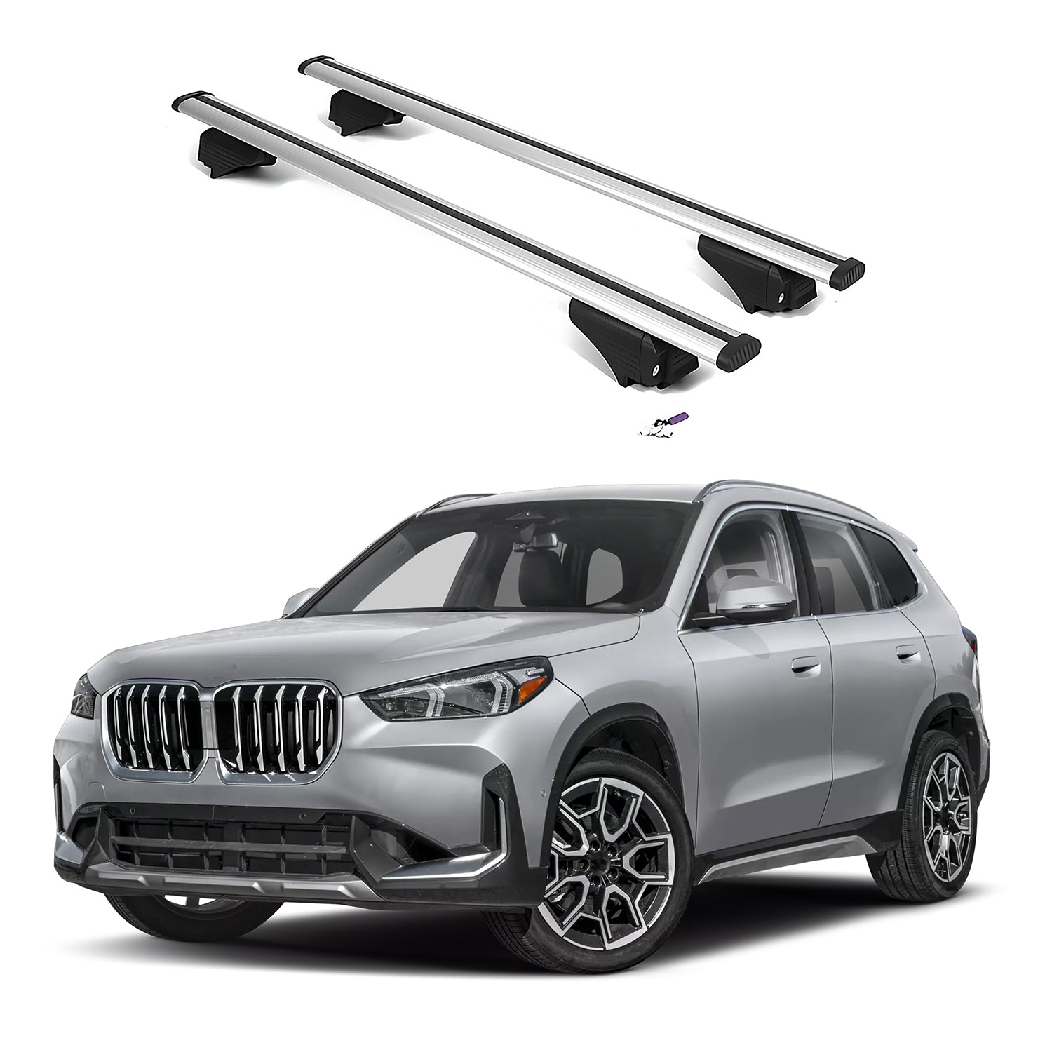 ERKUL Roof Rack Cross Bars for BMW X1 2024-2025 with Flush Rails - Silver