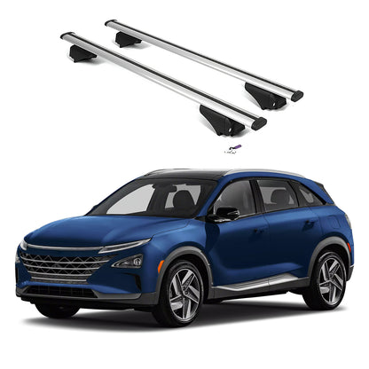 ERKUL Roof Rack Cross Bars for Hyundai NEXO 2019-2023 with Flush Rails - Silver