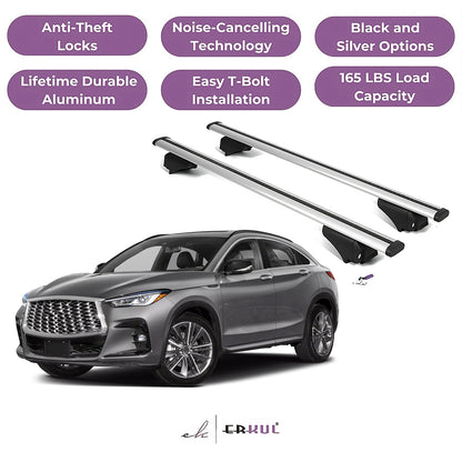 Roof Rack Cross Bars with Extended Bar Design for INFINITI QX55 2022-2025  - Silver