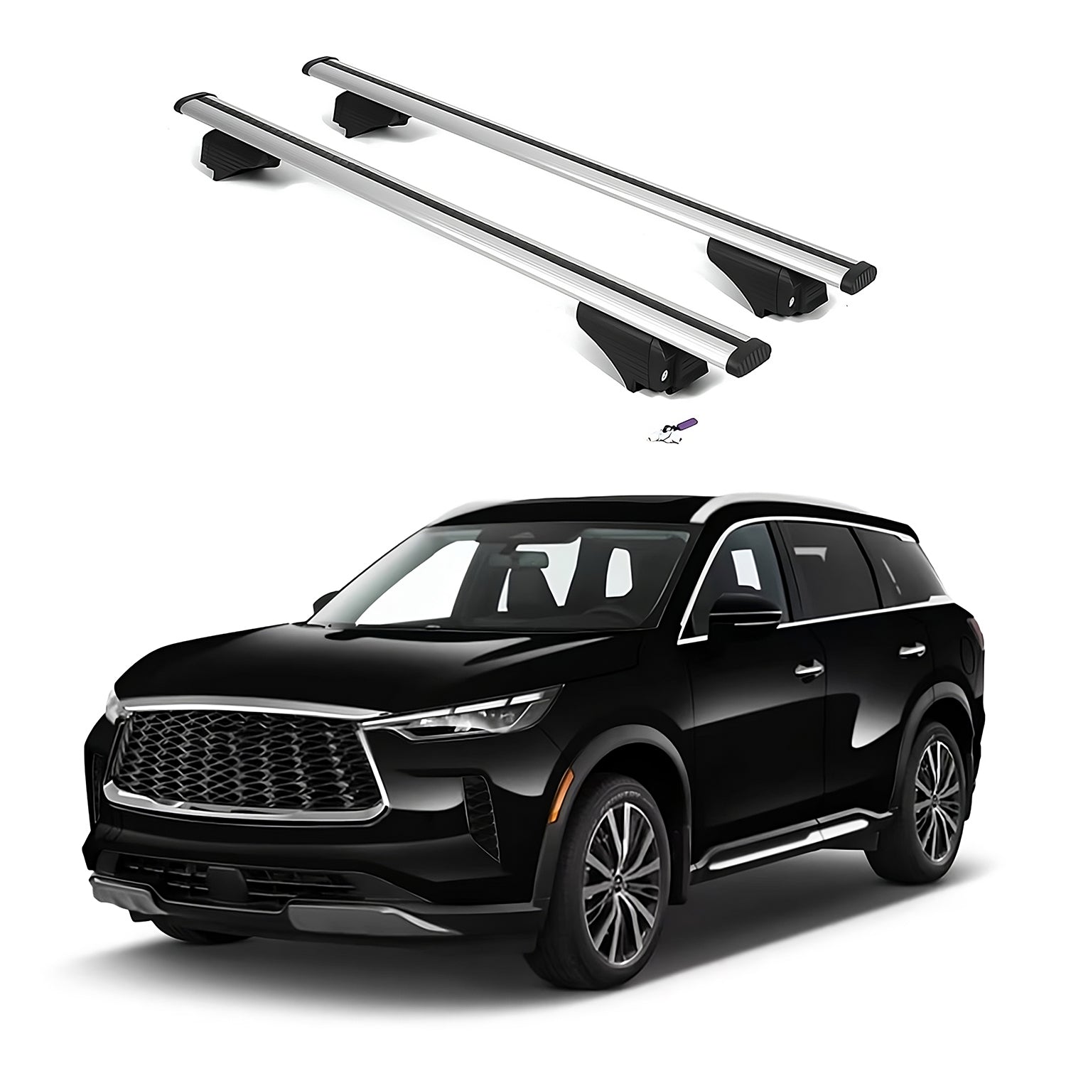 ERKUL Roof Rack Cross Bars for INFINITI QX60 2022-2025 with Flush Rails - Silver