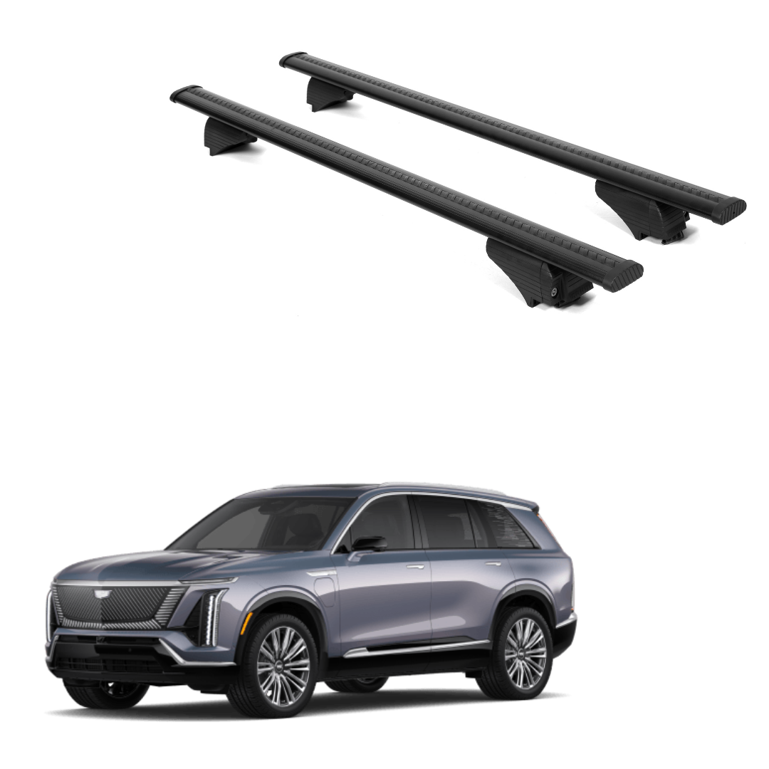 2 PC Roof Rack Cross Bars for Cadillac VISTIQ 2026 for Flush Rails - Black