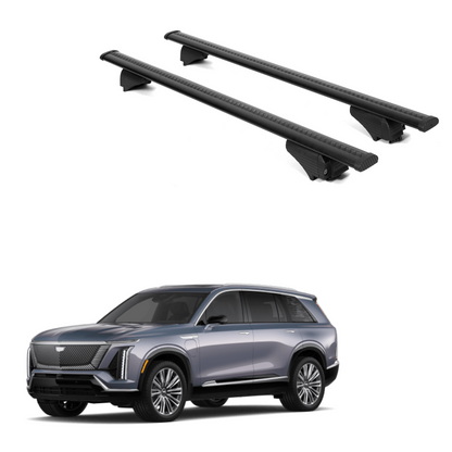 2 PC Roof Rack Cross Bars for Cadillac VISTIQ 2026 for Flush Rails - Black