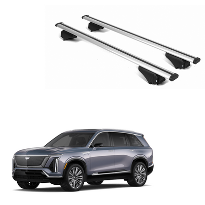 2 PC Roof Rack Cross Bars for Cadillac VISTIQ 2026 for Flush Rails - Silver