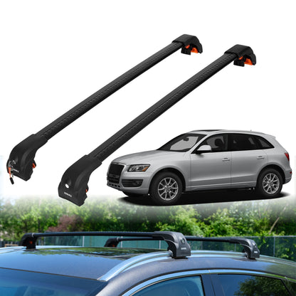 2PC Heavy Duty Roof Rack Crossbars for Audi Q5 2009-2017 w/ Flush Rails