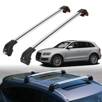 2PC Heavy Duty Roof Rack Crossbars for Audi Q5 2009-2017 w/ Flush Rails