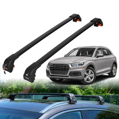 2PC Heavy Duty Roof Rack Crossbars for Audi Q5 2018-2025 w/ Flush Rails