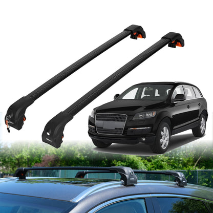 2PC Heavy Duty Roof Rack Crossbars for Audi Q7 2007-2015 w/ Flush Rails
