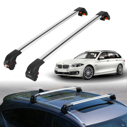 Heavy Duty Roof Rack Crossbars for BMW 5 Seri Estate 2010-2017 w/ Flush Rails