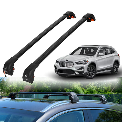 2PC Heavy Duty Roof Rack Crossbars for BMW X1 2016-2022 w/ Flush Rails