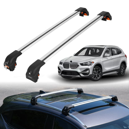 2PC Heavy Duty Roof Rack Crossbars for BMW X1 2016-2022 w/ Flush Rails