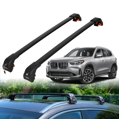 2PC Heavy Duty Roof Rack Crossbars for BMW X1 2023-2025 w/ Flush Rails