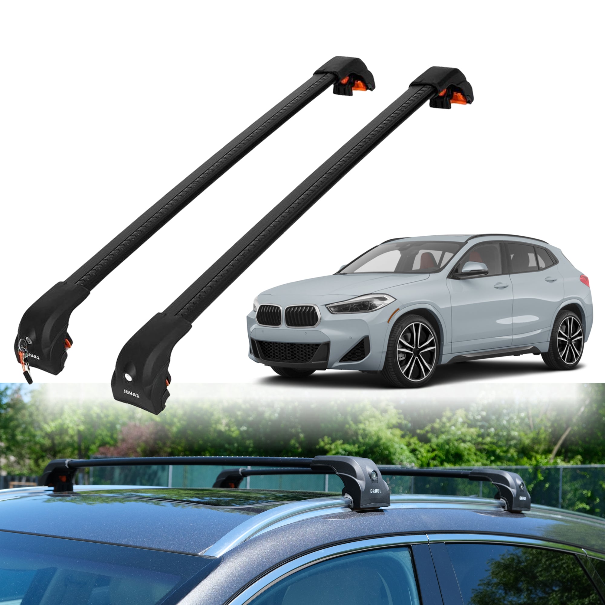 Premium Quality 220 lbs Load Capacity Roof Rack Crossbars for BMW X2 2018-2023