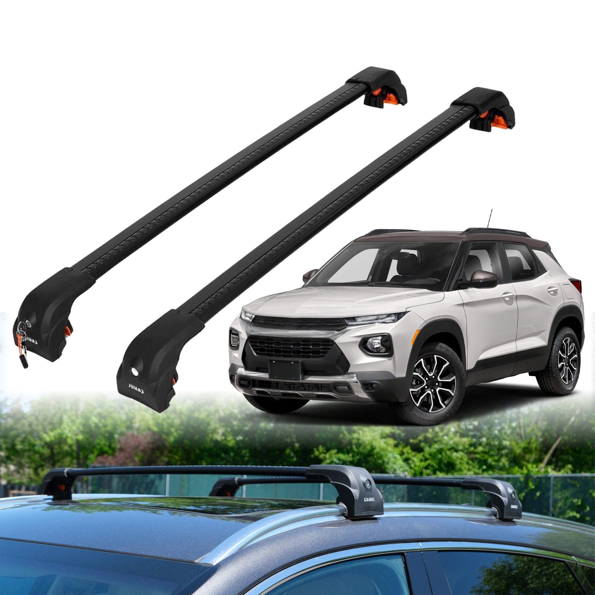 Heavy Duty Roof Rack Crossbars for Chevrolet Trailblazer 2021-2025 w/ Flush Rails
