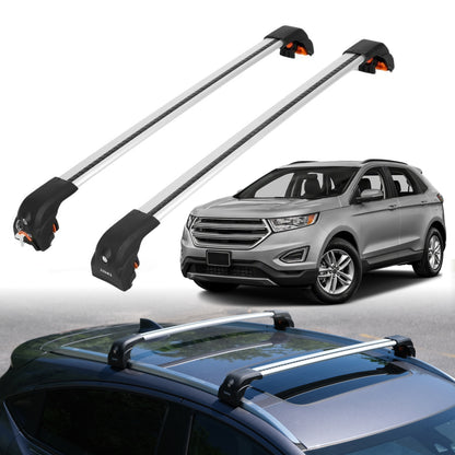 2PC Heavy Duty Roof Rack Crossbars for Ford Edge 2015-2024 w/ Flush Rails
