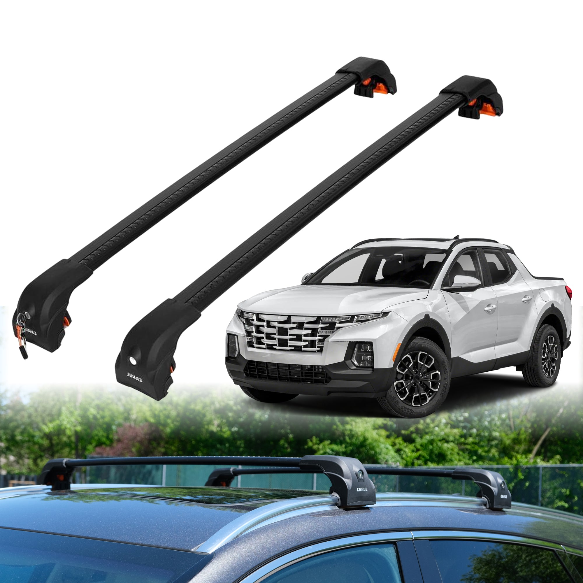 Heavy Duty Roof Rack Crossbars for Hyundai Santa Cruz 2022-2025 w/ Flush Rails