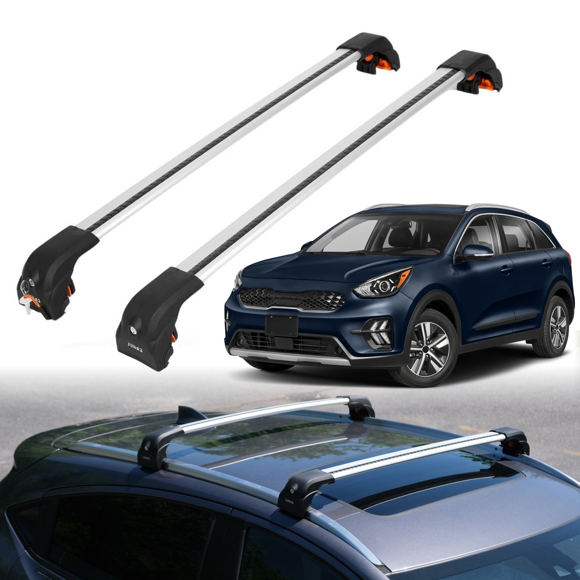 Premium Quality 220 lbs Load Capacity Roof Rack Crossbars for Kia Niro 2016-2022