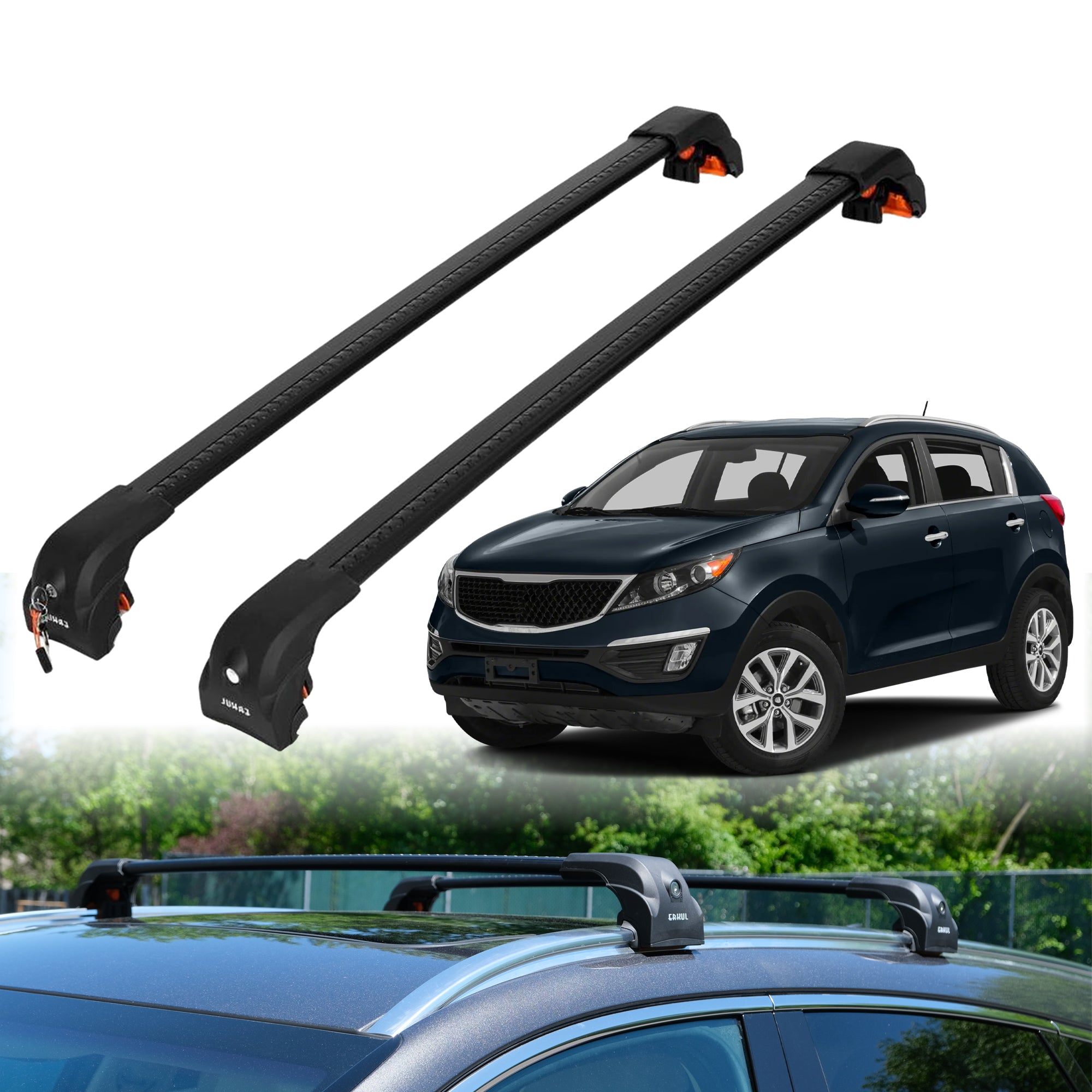 Premium Quality 220 lb Load Rating Roof Rack Crossbars for Kia Sportage 2011-16