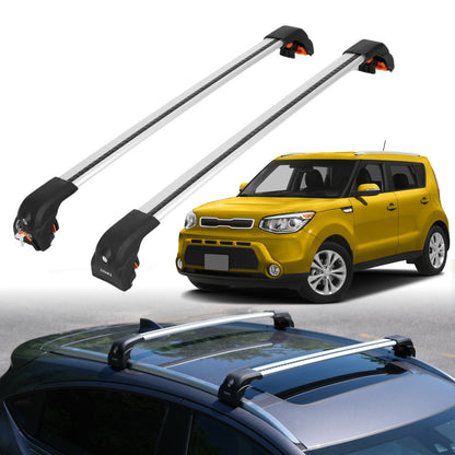 2PC Heavy Duty Roof Rack Crossbars for Kia Soul 2014-2019 w/ Flush Rails