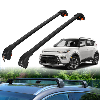 2PC Heavy Duty Roof Rack Crossbars for Kia Soul 2020-2025 w/ Flush Rails