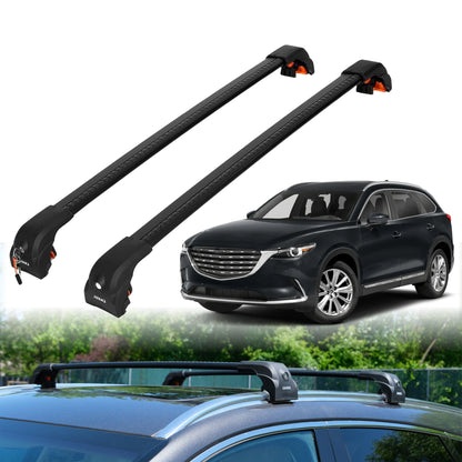 2PC Heavy Duty Roof Rack Crossbars for Mazda CX-9 2016-2023 w/ Flush Rails