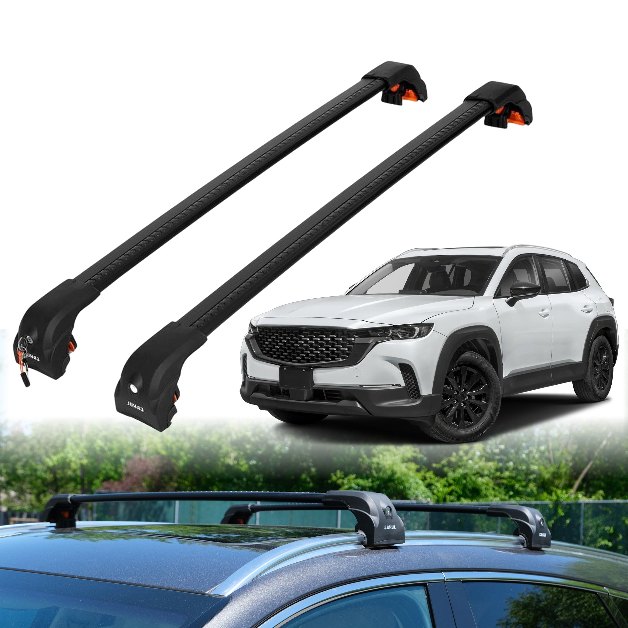 Heavy Duty Roof Rack Crossbars for Mazda CX-50 2023-2025 w/ Flush Rails