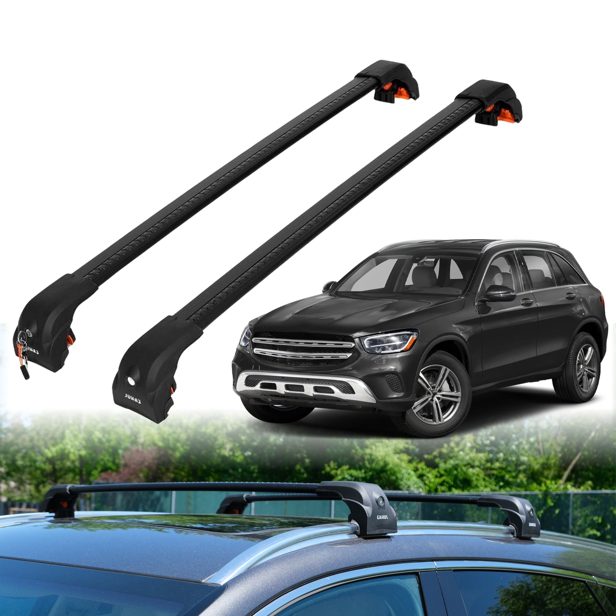 Premium Quality 220 lbs Roof Rack Crossbars for Mercedes-Benz GLC300 2016-2022