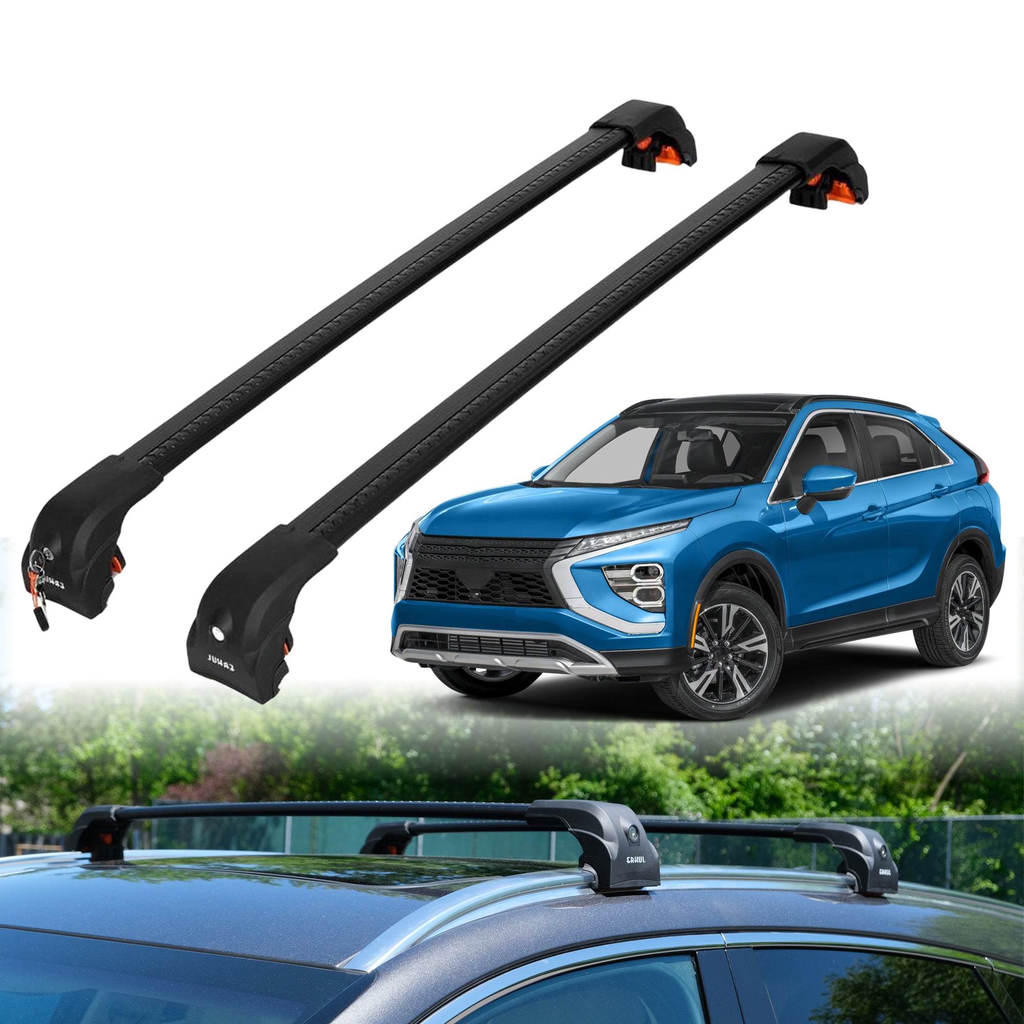 Roof Rack Crossbars for Mitsubishi Eclipse cross 2018-2025 w/ Flush Rails