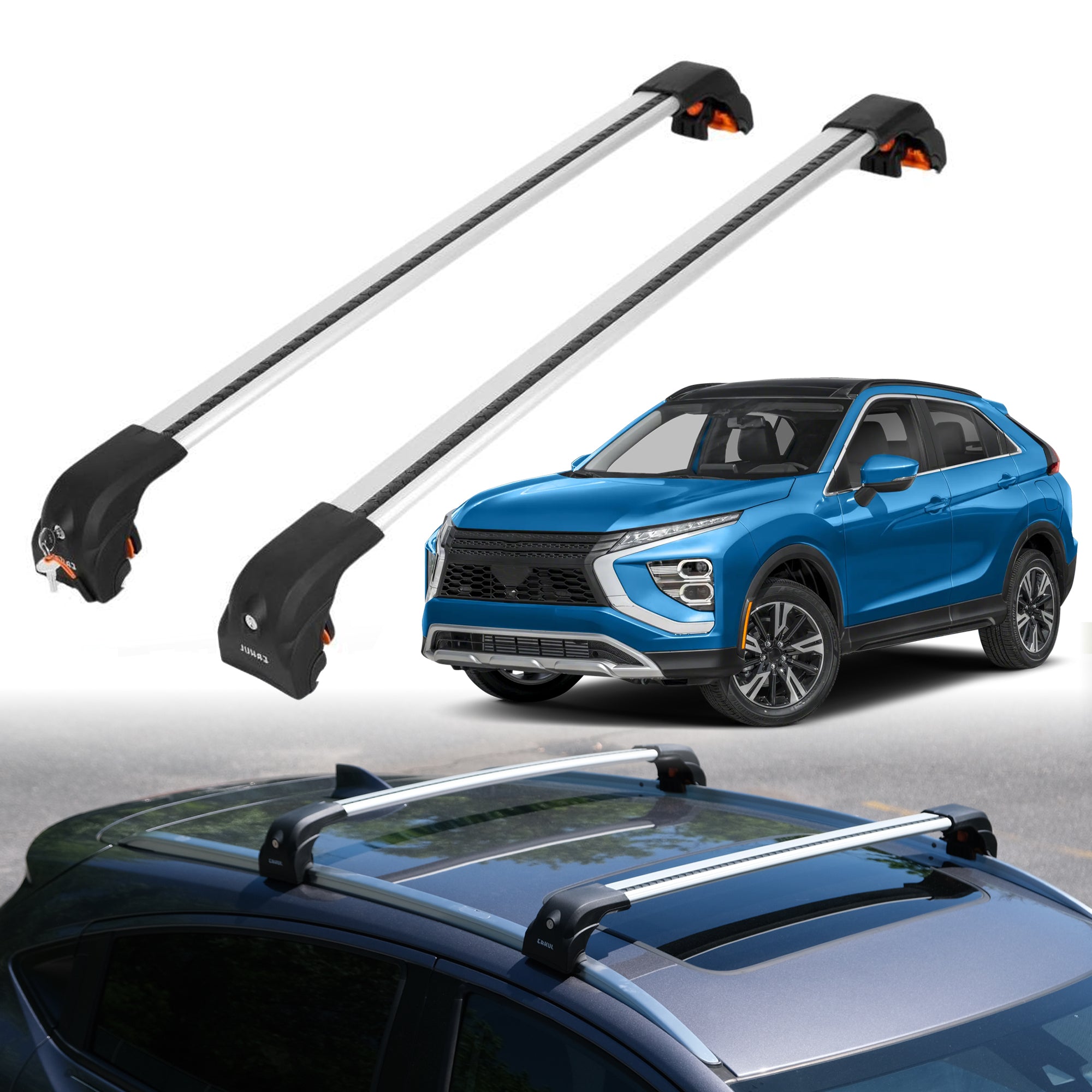 Roof Rack Crossbars for Mitsubishi Eclipse cross 2018-2025 w/ Flush Rails