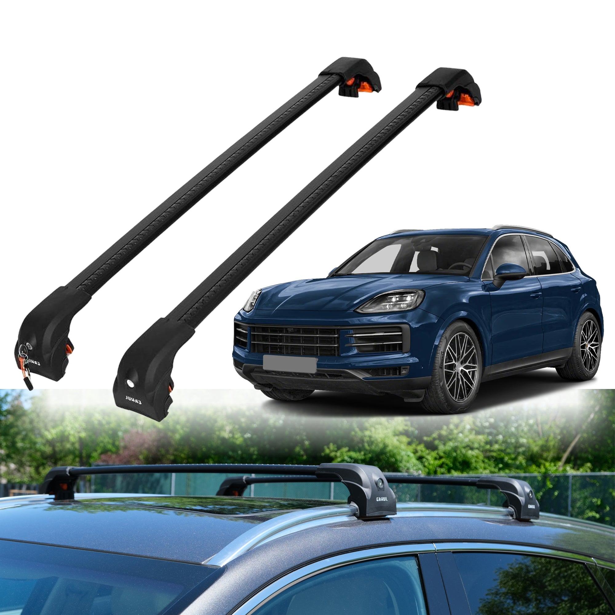 Premium Quality 220 lbs Roof Rack Crossbars for Porsche Cayenne 2019-2025