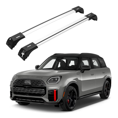 ERKUL Roof Rack Cross Bars for Mini Cooper Countryman 2025-2026 - Flush Rails - Silver