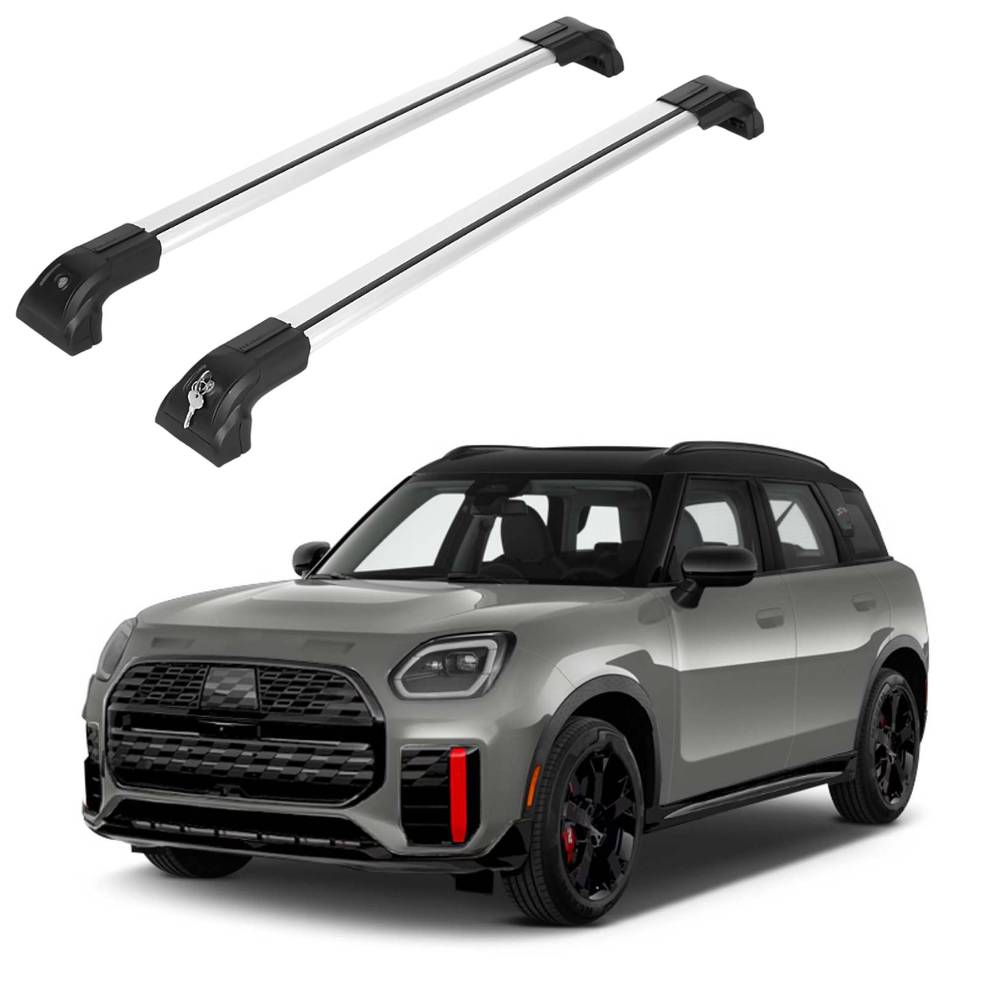 Heavy Duty 220lbs Roof Rack Cross Bars for Mini Cooper Countryman 2025-2026 - Silver