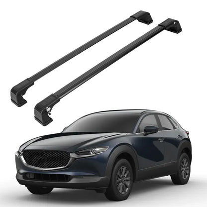 165 lbs Roof Rack Cross Bars for Mazda CX-30 CX30 2020-2026 Fits Fixed Points Roofs Black