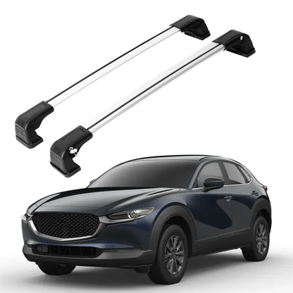 165 lbs Roof Rack Cross Bars for Mazda CX-30 CX30 2020-2026 Fits Fixed Points Roofs Silver