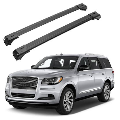 ERKUL Roof Rack Cross Bars for Lincoln Navigator 2018-2024 for Raised Rails - Black