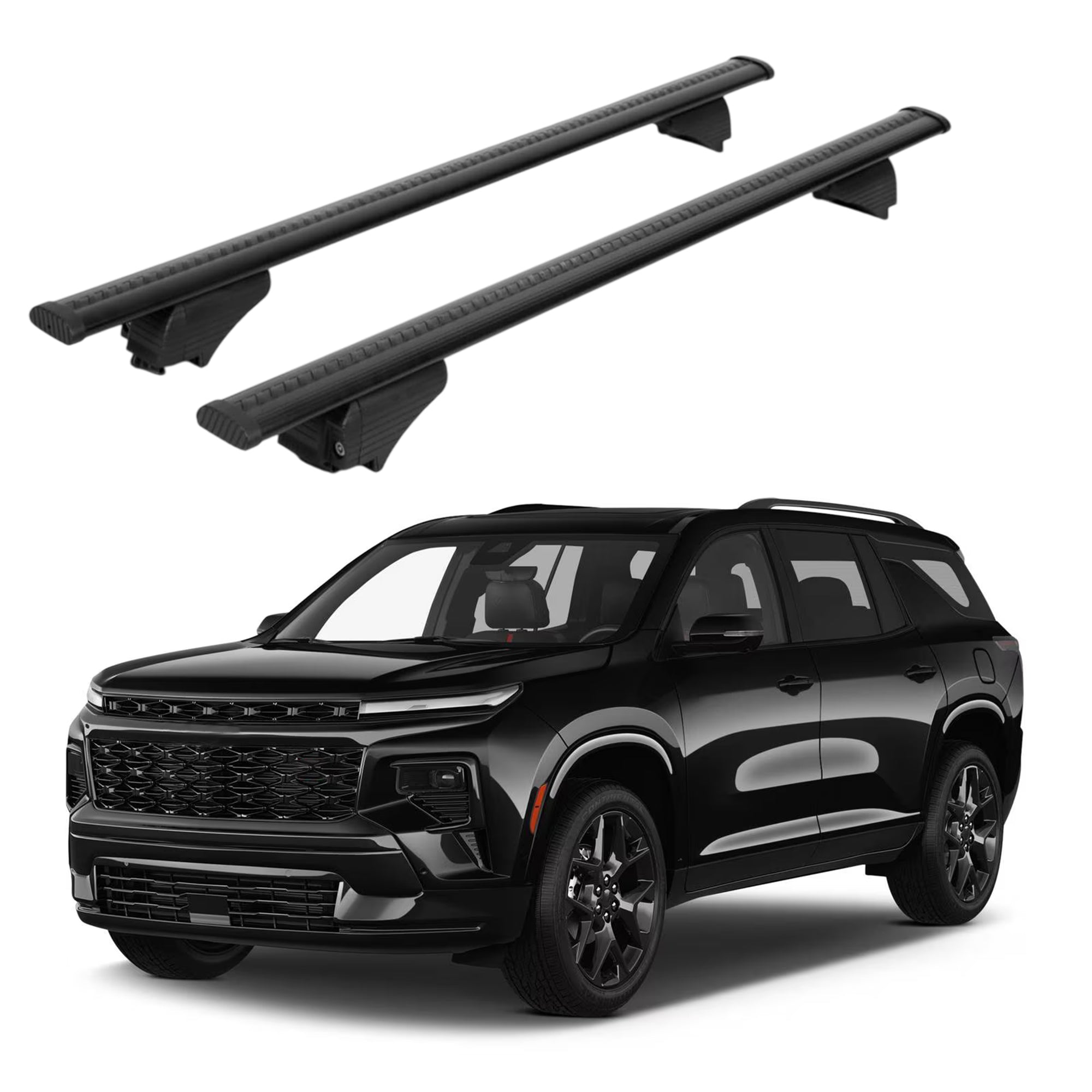 ERKUL Roof Rack Cross Bars for Chevrolet Traverse 2024-2026 for Raised Rails - Black
