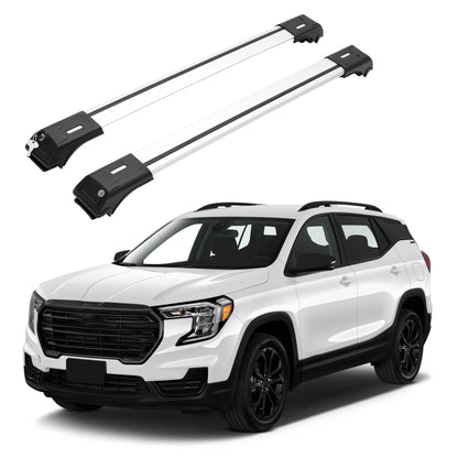 ERKUL Roof Rack Cross Bars for GMC Terrain 2018-2024 for Raised Rails - Silver