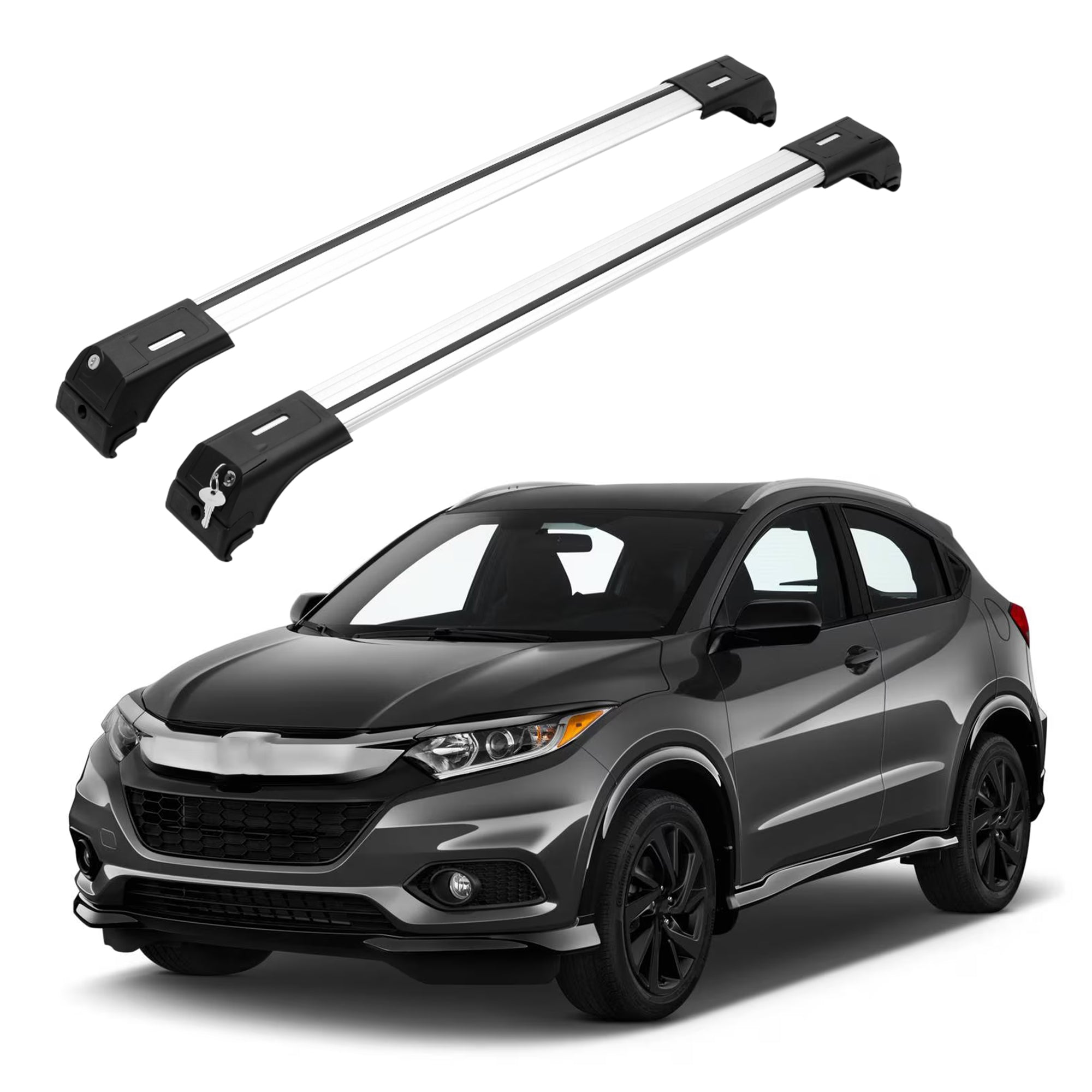 ERKUL Roof Rack Cross Bars for Honda HR-V HRV 2016-2022 - Flush Rails - Silver