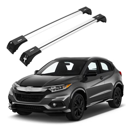 ERKUL Roof Rack Cross Bars for Honda HR-V HRV 2016-2022 - Flush Rails - Silver