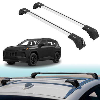 Roof Rack Crossbars for Toyota RAV4 2026-2027 Fits Flush Rails - Silver
