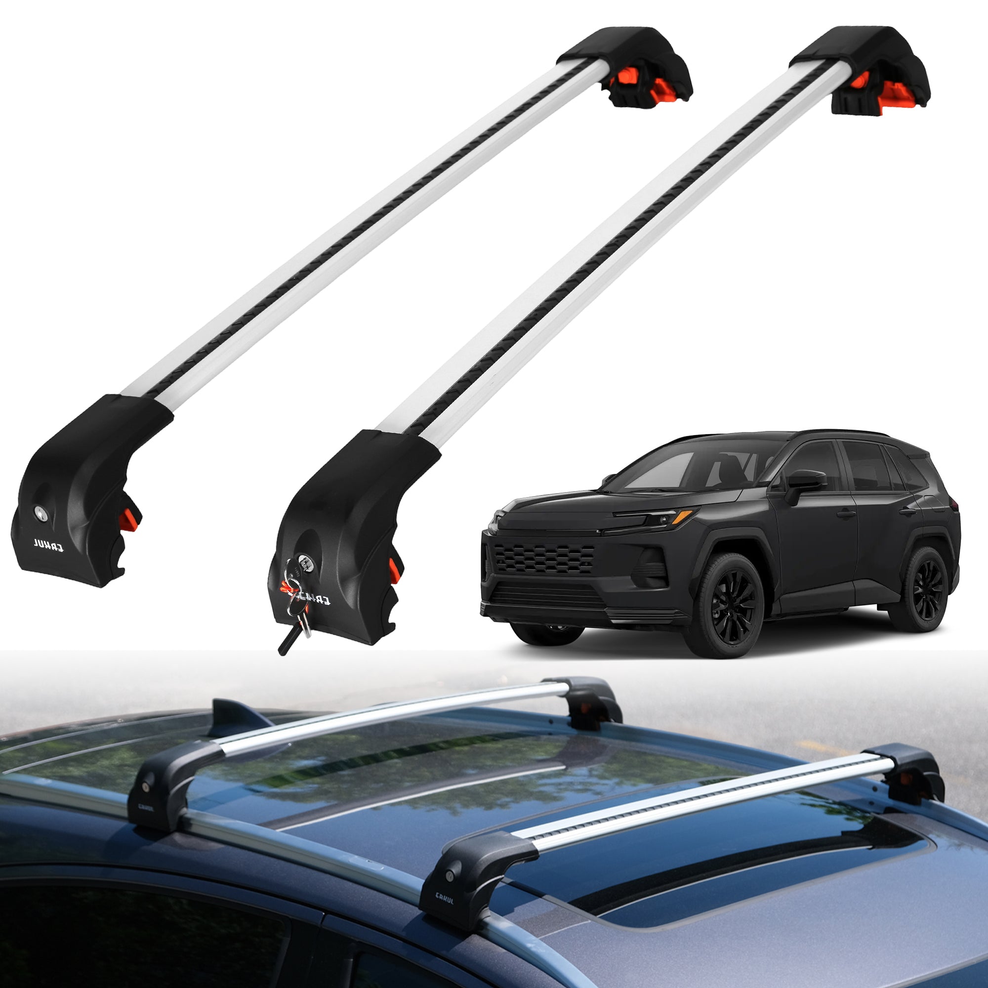 220 lbs Roof Rack Crossbars for Toyota RAV4 2026-2027 - Silver