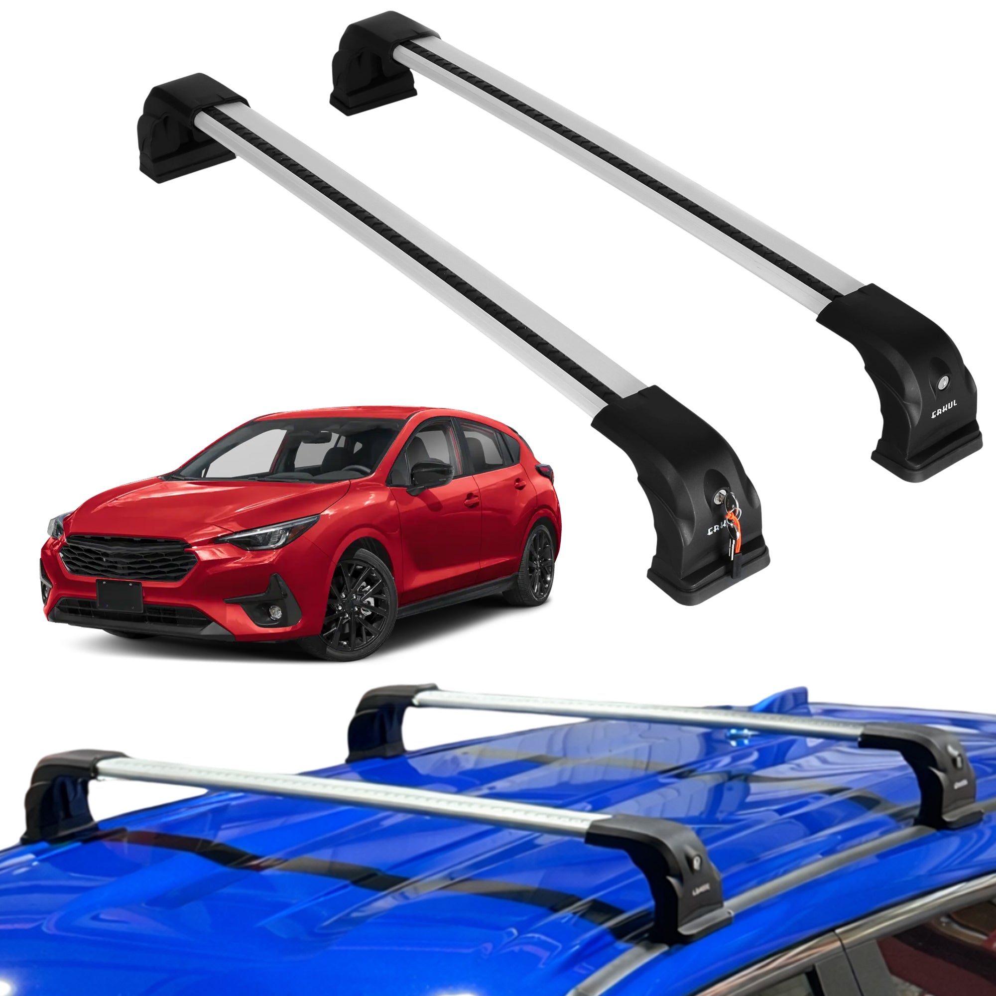 220 lbs Roof Rack Crossbars for Subaru Impreza 2024-2026 - Silver