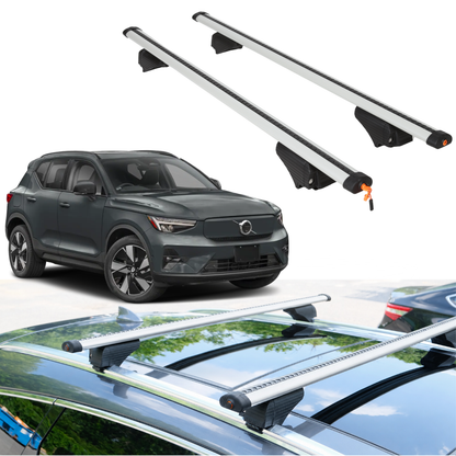 Roof Rack Crossbars for Volvo EX40 2025-2027 Fits Flush Rails - Silver