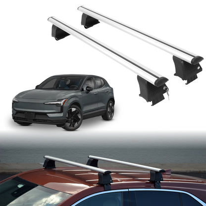 Roof Rack Crossbars for Volvo EX30 2025-2026 Fits Naked Roof - Silver