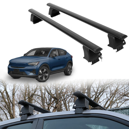 Roof Rack Crossbars for Volvo EC40 2025 Fits Naked Roof - Black