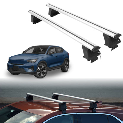 Roof Rack Crossbars for Volvo EC40 2025 Fits Naked Roof - Silver