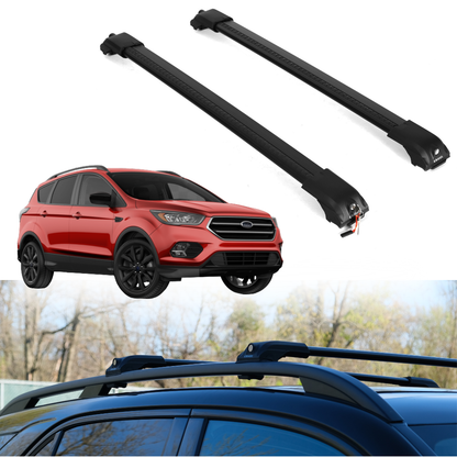 Roof Rack Crossbars for Ford Escape 2013-2019 Fits Raised Rails - Black
