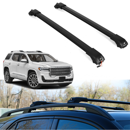 Roof Rack Crossbars for GMC Acadia 2017-2023 Fits Raised Rails - Black
