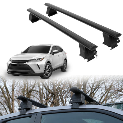 Roof Rack Crossbars for Toyota Venza 2021-2024 Fits Naked Roof - Black