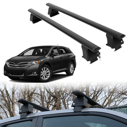 Roof Rack Crossbars for Toyota Venza 2009-2015 Fits Naked Roof - Black